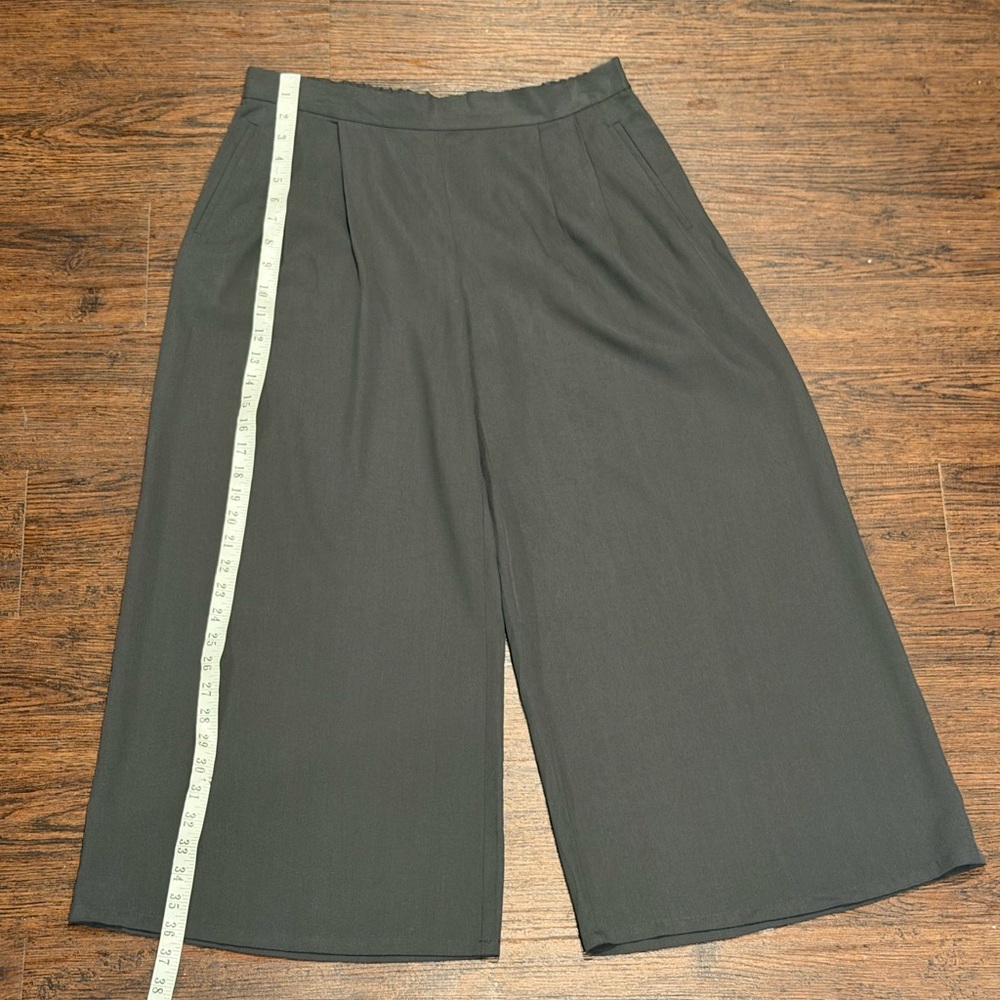Eileen Fisher Wide Leg Pants Womens Size Medium Crop Pull On Grey Minimalist - Picture 6 of 11